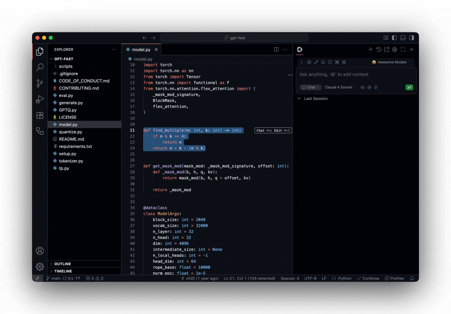 Continue (Continuous AI) in action