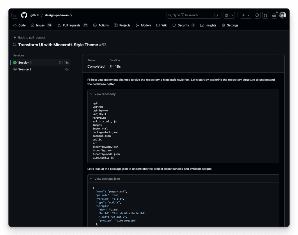 GitHub Copilot Coding Agent in action