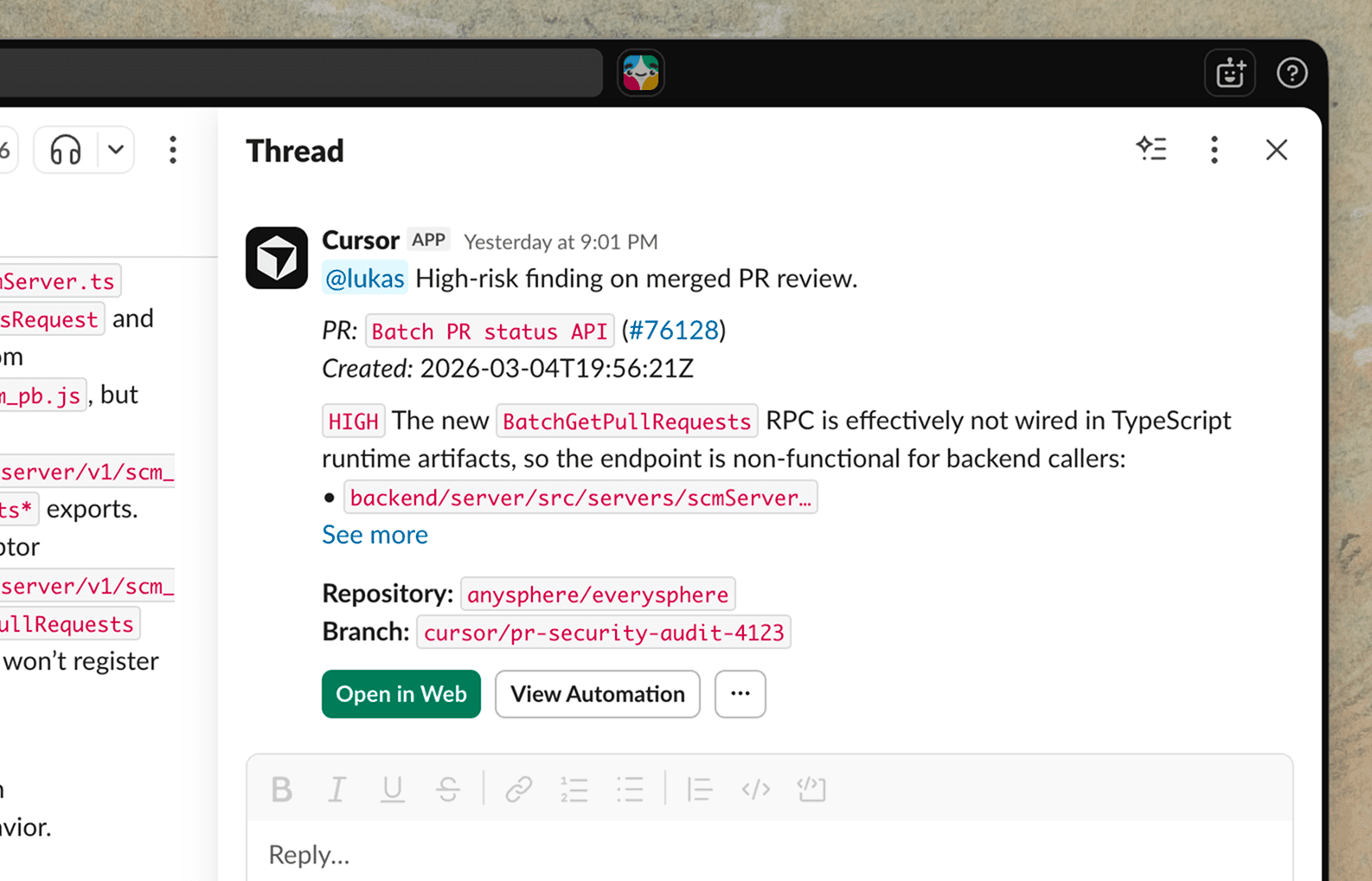 Cursor Automations in action
