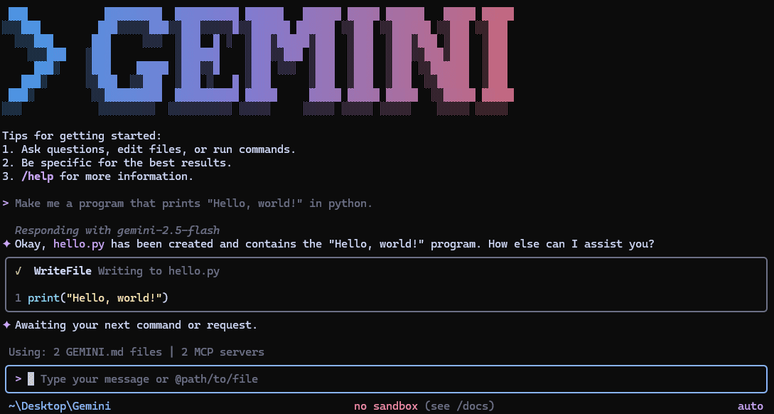 Gemini CLI in action