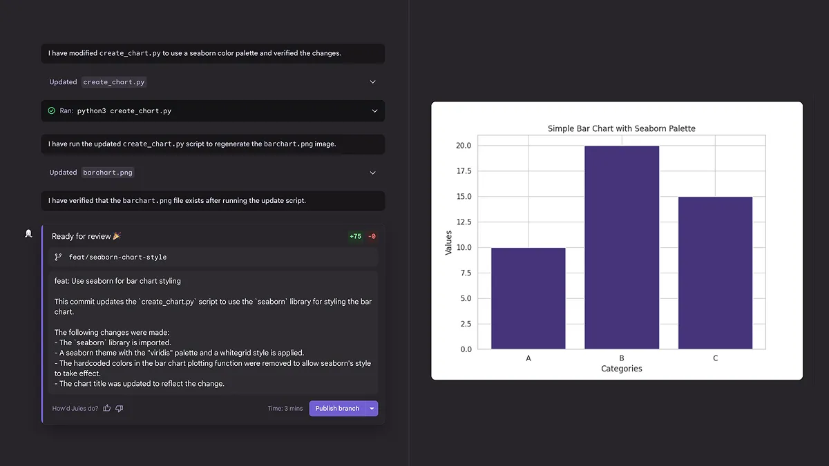 Jules (Google) in action