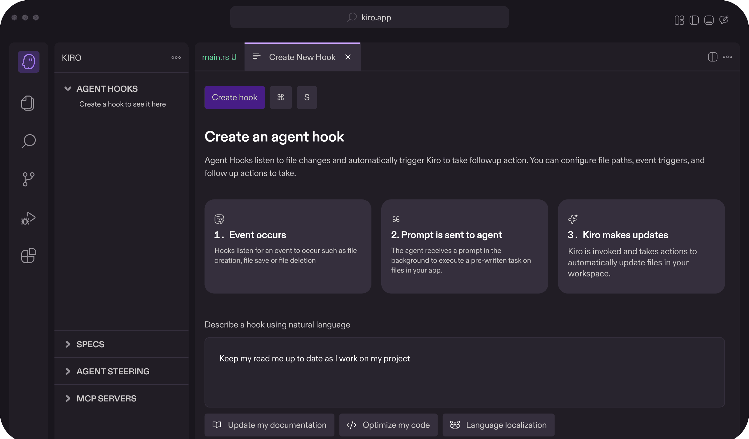 Kiro (AWS) in action