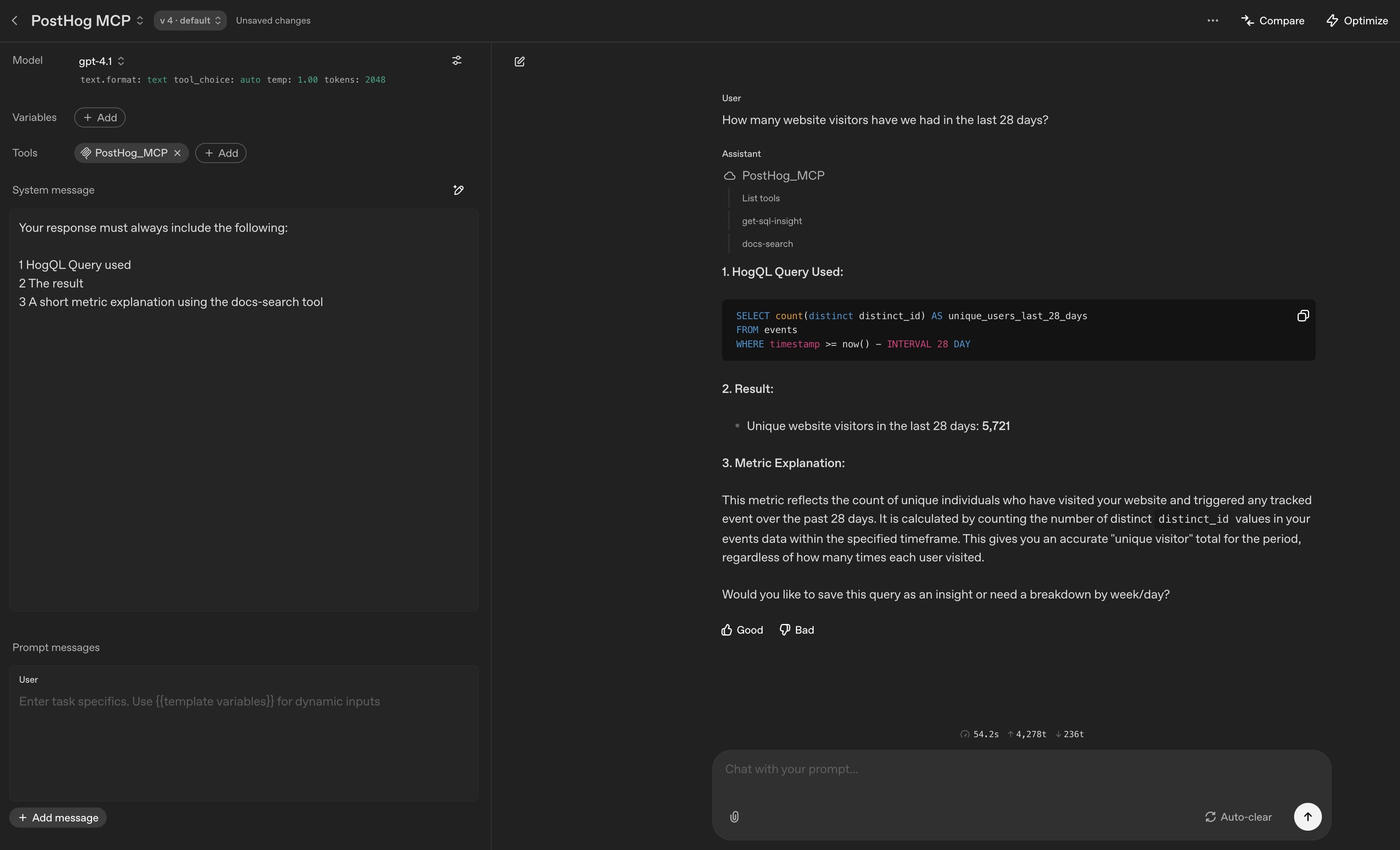 PostHog MCP in action